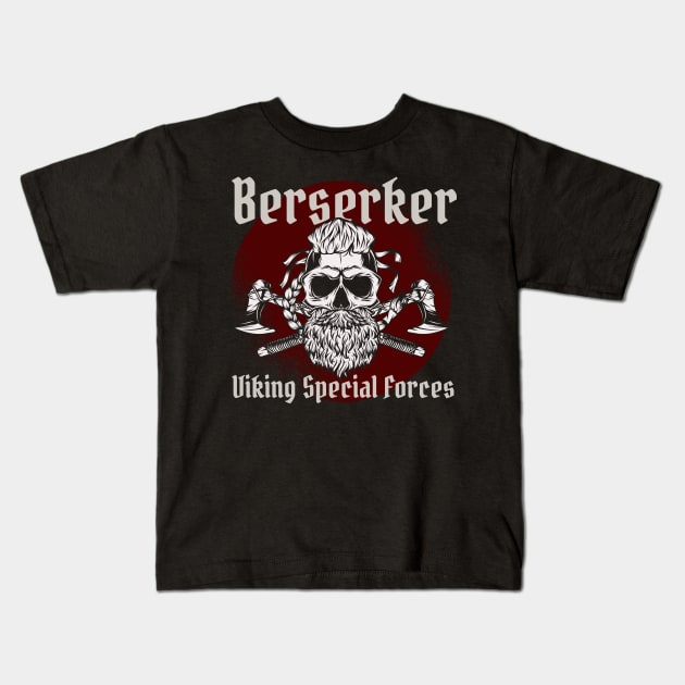 Berserker Viking Special Forces Viking Kids T-Shirt by PlimPlom